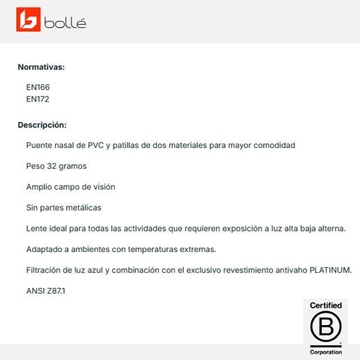 Gafas de Seguridad BOLLÉ Mercuro - Imagen 2