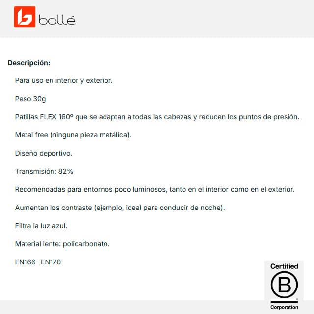 Gafas de Seguridad BOLLÉ Silex Lenta Amarilla - Imagen 2