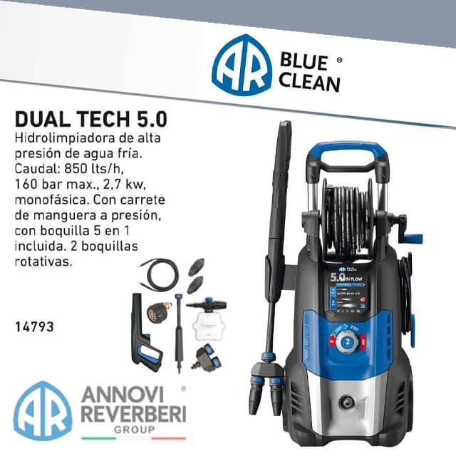 Hidrolimpiadora Eléctrica Dual Tech 5.0 AR Blue Clean - Imagen 1