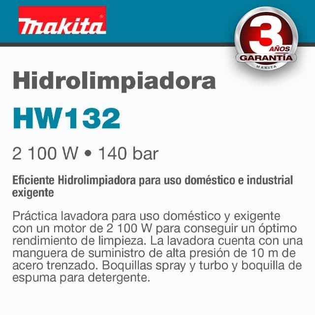 Hidrolimpiadora Eléctrica MAKITA HW132 140Bares 2100W - Imagen 2