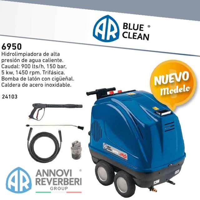 Hidrolimpiadora Trifásica Agua Caliente 6950 AR Blue Clean - Imagen 1
