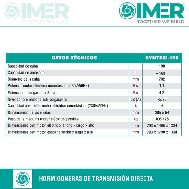 Hormigonera Eléctrica IMER Syntesi-190 - Imagen 3