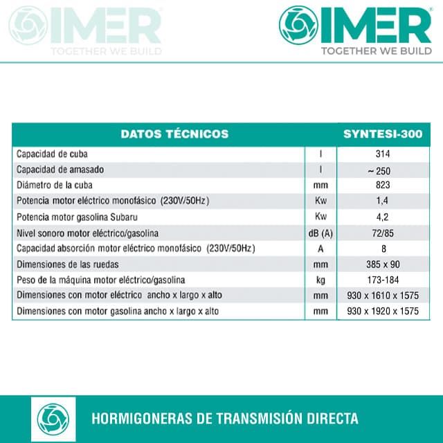 Hormigonera Eléctrica IMER Syntesi-300 - Imagen 3