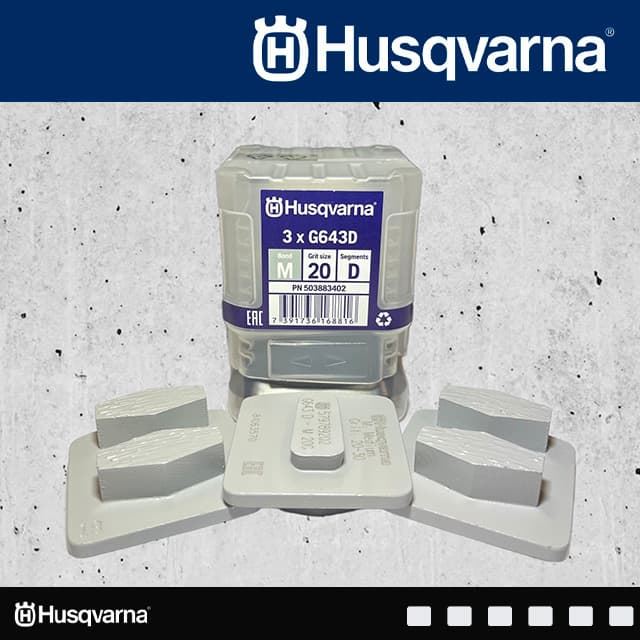 Juego 3 Pastillas Diamante HUSQVARNA G643D Vari-Grind G.20 - Imagen 1