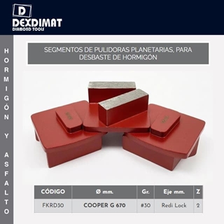 Juego de 3 Segmentos DEXDIMAT FKRD HQ Grano 30 / Pastilla de 15MM - Imagen 1
