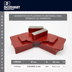 Juego de 3 Segmentos DEXDIMAT FKRD HQ Grano 60 / Pastilla de 15MM - Imagen 1