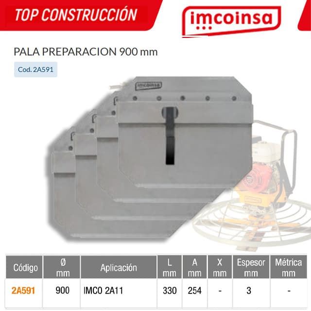 Juego Palas de Preparación IMCOINSA 900 Imco 2A11 - Imagen 1