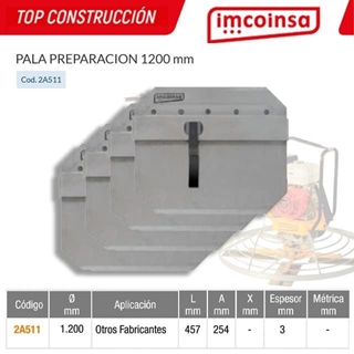 Juego Palas Preparación IMCOINSA 1200 Otros fabricantes (4UDS) - Imagen 1