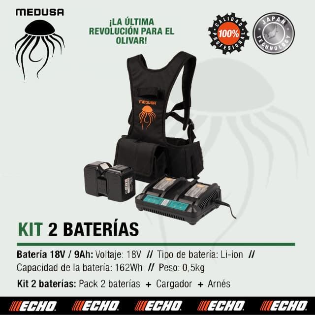 Kit 2 Baterías 18V/9Ah MEDUSA + Cargador + Arnés - Imagen 1