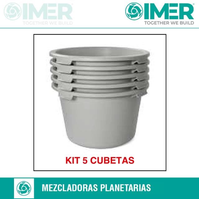 Kit 5 Cubetas Mezcladora Planetaria IMER Mix-All - Imagen 1