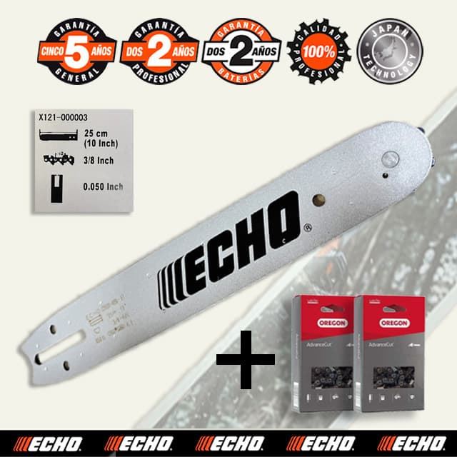 KIT Espada ECHO + 2 Cadenas OREGON 25cm-3/8-0.050 40E CS2511TES/DCS2500T/CS260/CS280 - Imagen 1