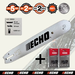 KIT Espada ECHO + 2 Cadenas OREGON 25cm-3/8-0.050 40E CS2511TES/DCS2500T/CS260/CS280 - Imagen 1