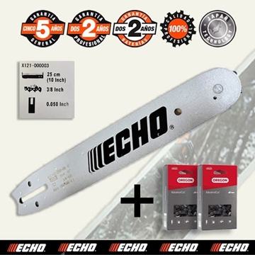 KIT Espada ECHO + 2 Cadenas OREGON 25cm-3/8-0.050 40E CS2511TES/DCS2500T/CS260/CS280 - Imagen 1