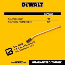 Lanza Acero DeWALT 160Bares 630Litros/hora Boquilla Regulable - Imagen 1