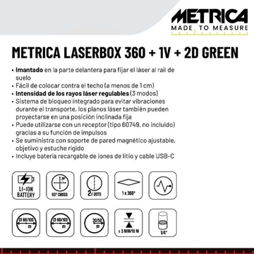 Láser METRICA Bravo Green H360+1V+2 Dots - Imagen 2