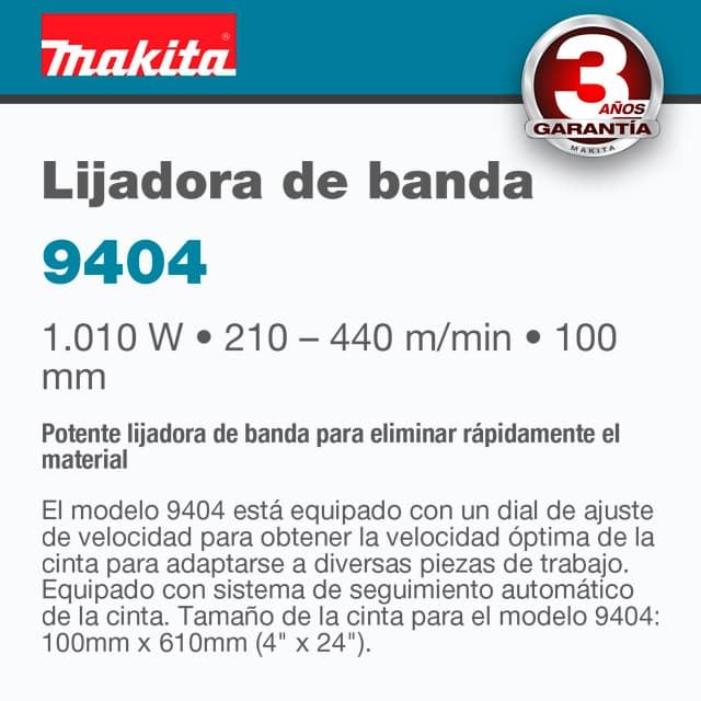 Lijadora de Banda MAKITA 9404 - Imagen 2