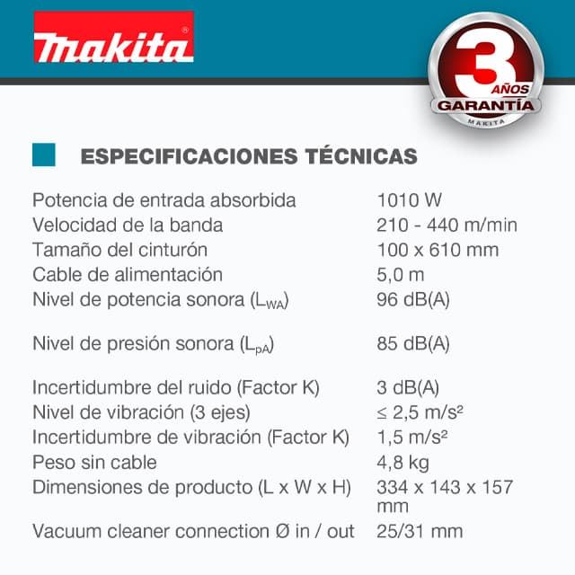 Lijadora de Banda MAKITA 9404 - Imagen 3