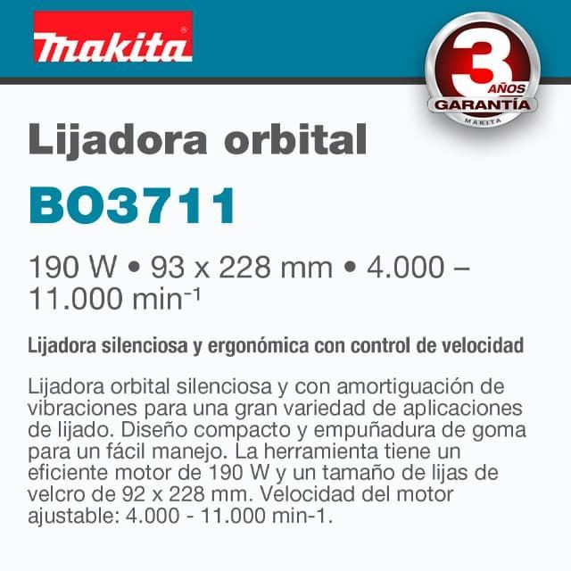 Lijadora Orbital MAKITA BO3711 - Imagen 2