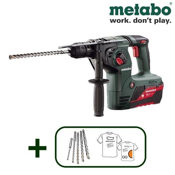 Martillo Combinado Batería METABO KHA 36 LTX + Brocas + Camisetas - Imagen 1