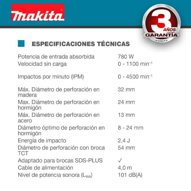 Martillo Ligero Rotativa MAKITA HR2470 - Imagen 4