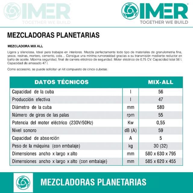 Mezcladora Planetaria IMER Mix-All - Imagen 3