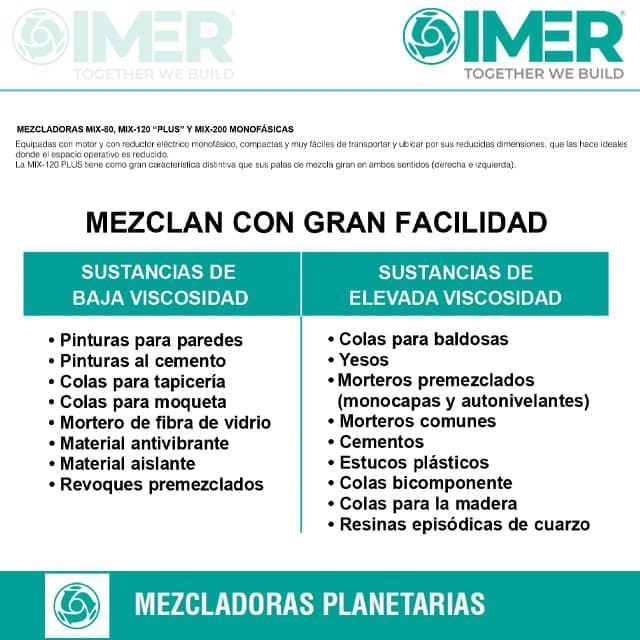 Mezcladora Planeteria Monofásica IMER Mix-120 Plus - Imagen 2
