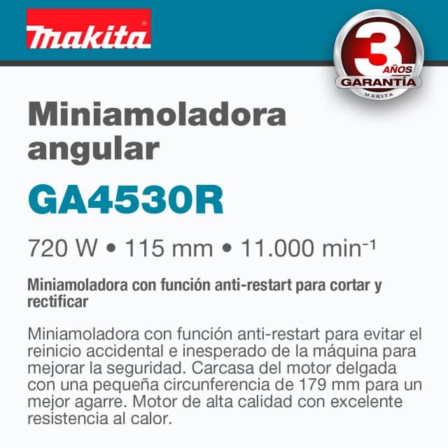 Mini Amoladora MAKITA GA4530R 115MM 720W - Imagen 2
