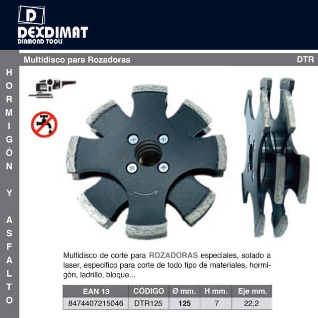 Multidisco para Rozadoras DEXDIMAT DTR125 h-7 Eje 22.2 - Imagen 1