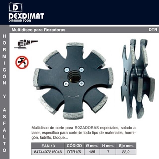 Multidisco para Rozadoras DEXDIMAT DTR125 h-7 Eje 22.2 - Imagen 1