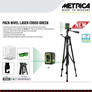Pack Nivel Láser METRICA Cross Green - Imagen 1