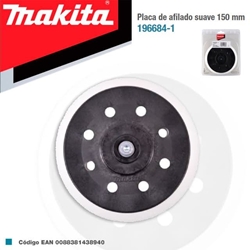 Plato Blanco Velcro MAKITA 150MM Modelos BO6030 / BO6040 - Imagen 1