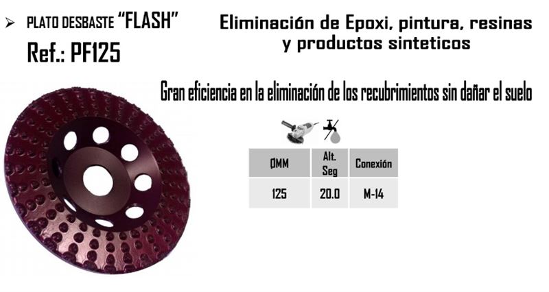 Plato Desbaste LD FLASH PF125/M14 - Imagen 2