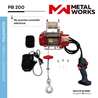 Polipasto a Batería 18V METAL WORKS PB200 - Imagen 1