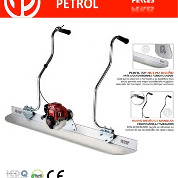 Regla Vibrante HERVISA PERLES Simply Screed Petrol Motor Honda GX25 4T + Perfil 90º de 2M - Imagen 1