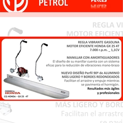 Regla Vibrante HERVISA PERLES Simply Screed Petrol Motor Honda GX25 4T + Perfil 90º de 2M - Imagen 2