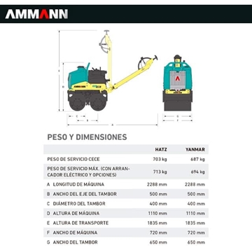 Rodillo Compactación Vibrante AMMANN ARW-65E - Imagen 2