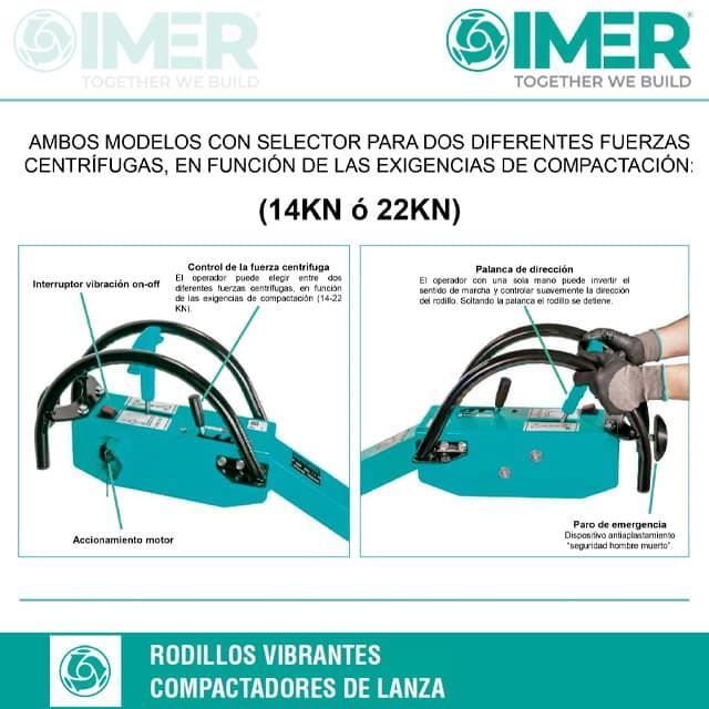 Rodillo Compactación Vibrante IMER VR-22H. Motor Diésel KOHLER. Arranque Eléctrico - Imagen 2