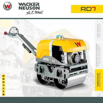 Rodillo Compactación WACKER NEUSON RD7 EHFB Motor YANMAR Arranque Eléctrico - Imagen 1