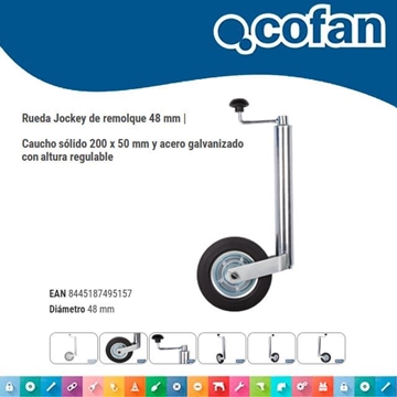 Rueda Remolque Jockey d.48 COFAN - Imagen 1