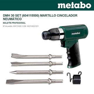 Set Martillo Cincelador Neumático METABO DMH 30 + Set Cinceles + Maletin - Imagen 1