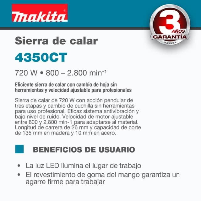 Sierra de Calar MAKITA 4350CT - Imagen 2