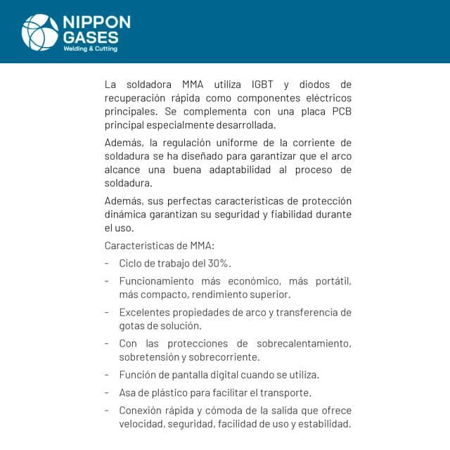 Soldadora Inverter MMA NIPPON MicroDC 201 LED - Imagen 4