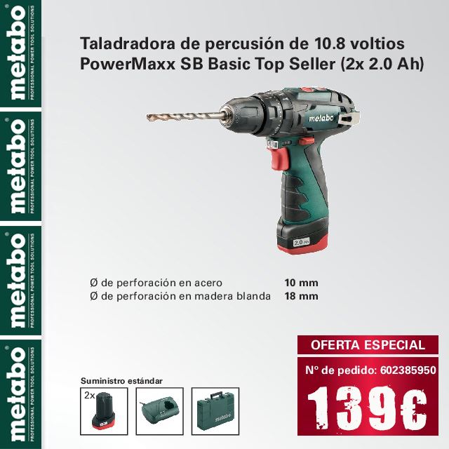 Taladradora Percusión METABO PowerMaxx SB Basic - Imagen 1