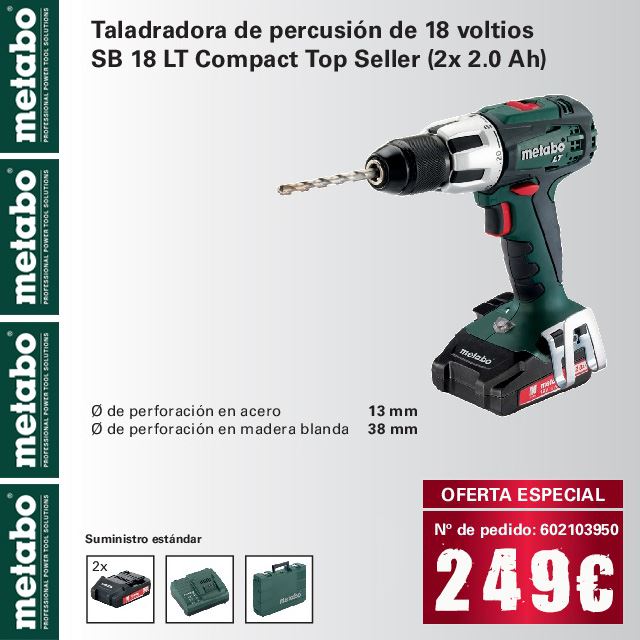 Taladradora Percusión METABO SB18LT Compact 18V - Imagen 1