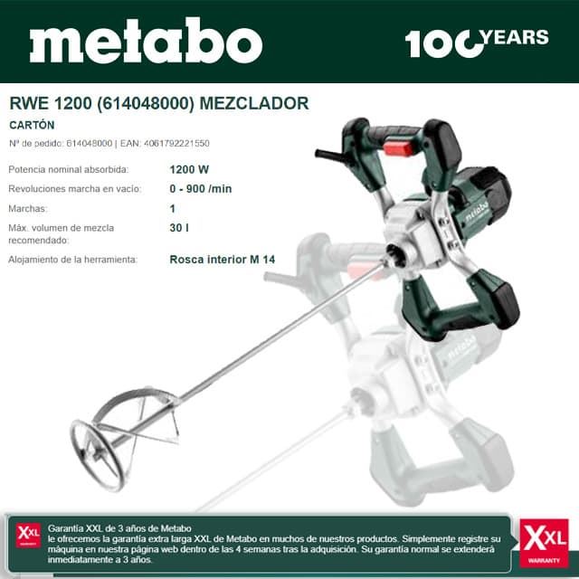 Taladro Batidor METABO RWE1200 - Imagen 1