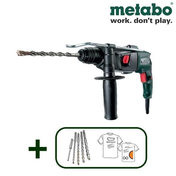 Taladro Percutor METABO BHE 2444 + Brocas + Camisetas - Imagen 1