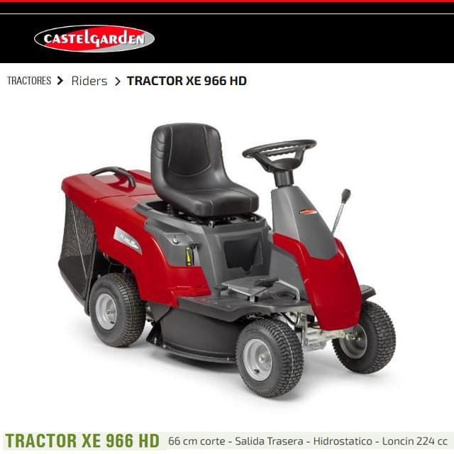 Tractor Cortacésped Rider CASTELGARDEN XE 966 HD - Imagen 3
