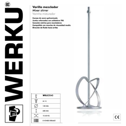 Varilla Mezcladora Viscosidad Alta WERKU M14 600X140MM - Imagen 1